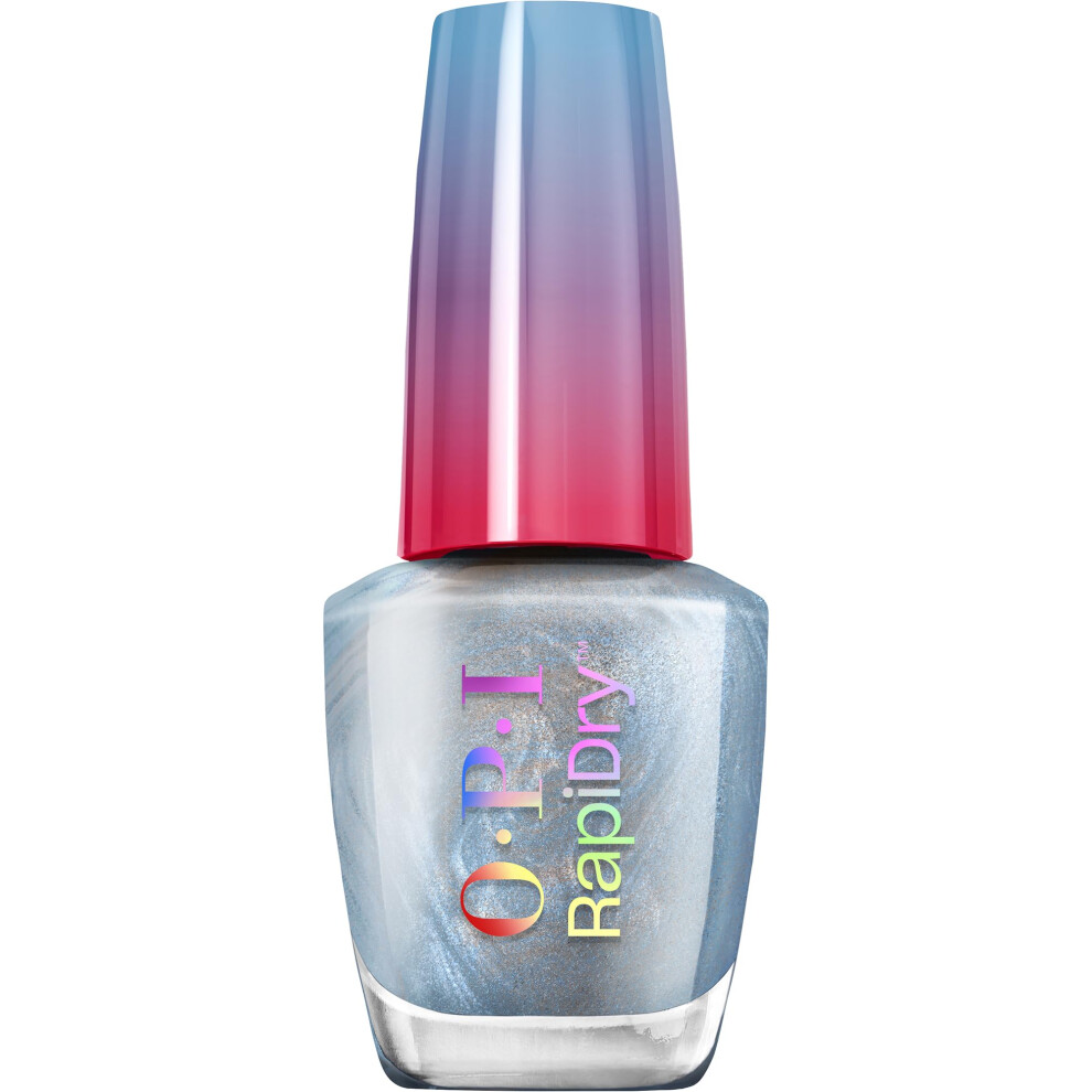 Opi Rapidry Freeze N Thank You | Opaque Soft Metallic Quick Dry Nail Polish | Vegan, Smudge Proof, Fast Drying Blue