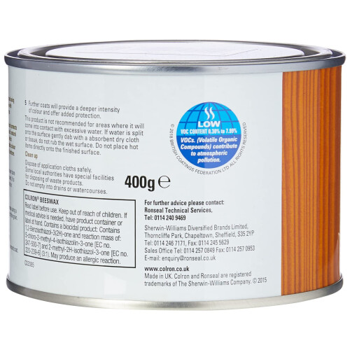 Ronseal Ronseal CRPBWN4 400g Colron Refined Beeswax Paste - Natural 1