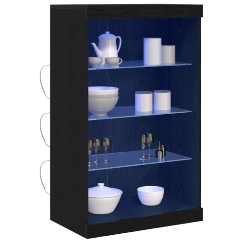 VidaXL vidaXL LED Sideboard Black Oak 60.5 x 37 x 100 cm Engineered Wood 2