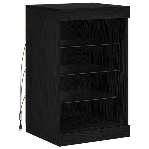 VidaXL vidaXL LED Sideboard Black Oak 41 x 37 x 67 cm Engineered Wood 1