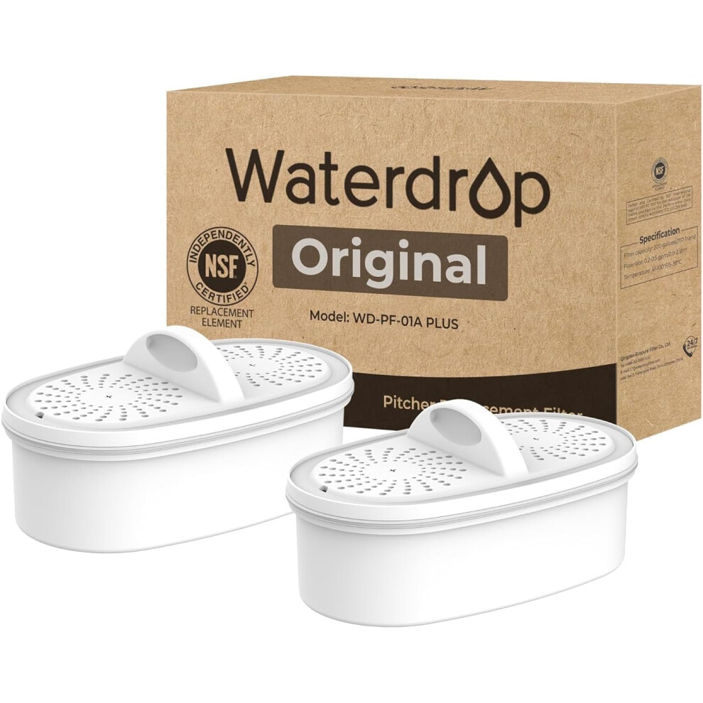 Waterdrop Wd-Pf-01A Plus Replacement Filters For All Waterdrop Jug Filtration System, Last Up To 3 Months 757 Liters, Nsf Certified (Pack Of 2) 501127802534