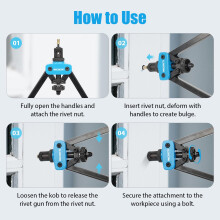 INCIKITI Rivnut Tool Kit Rivet-Nut Gun 14" Rivet Nut Tool with 150pcs Rivnut, Professional Riv Nut Gun Set and M3 M4 M5 M6 M8 M10 6 Metric Mandrels