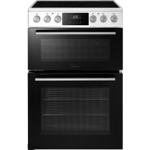 Midea MFO24EME4R118-WH 60cm Wide Double Oven Electric Cooker with Ceramic Hob - White - A Rated