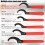 Crozgan 6pcs Coil Over Wrench Shock Spanner Adjustable C Shape Wrenches Tool Coilover Wrench, Hook Wrenches Tools Set for Automotive Engine Cables 2