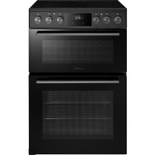 Midea MFO24EME4R118-BK 60cm Wide Double Oven Electric Cooker with Ceramic Hob - Black - A Rated