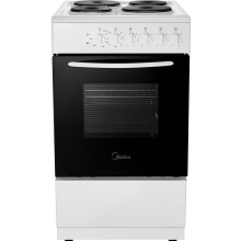 Midea MFO20DME4H109-WH 50cm Wide Single Oven Electric Cooker with Solid Plate Hob - White - A Rated