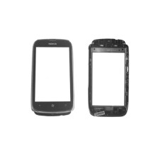 Vetro touch - NOKIA - Lumia 610 - Assemblato su telaio - Grigio - Compatibile con Lumia 610