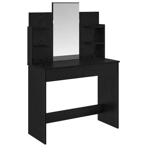 VidaXL vidaXL Dressing Table with Mirror Black Oak 96 x 39 x 142 cm 1