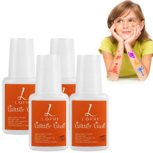 LOPHE 4pcs Body Glitter Glue - Strong Hold Skin Adhesive, Quick-Drying & Long Lasting, Water-Based Formula for Face Gems, Tattoos - Festival