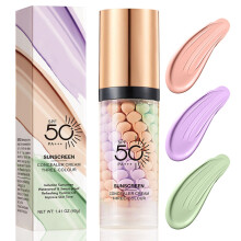 3 In 1 Makeup Primer with SPF 50, One Step Color Corrector Face Primer, Oil Control Moisturizing Makeup Base, Pore Minimizer & Skin Tone Correcting