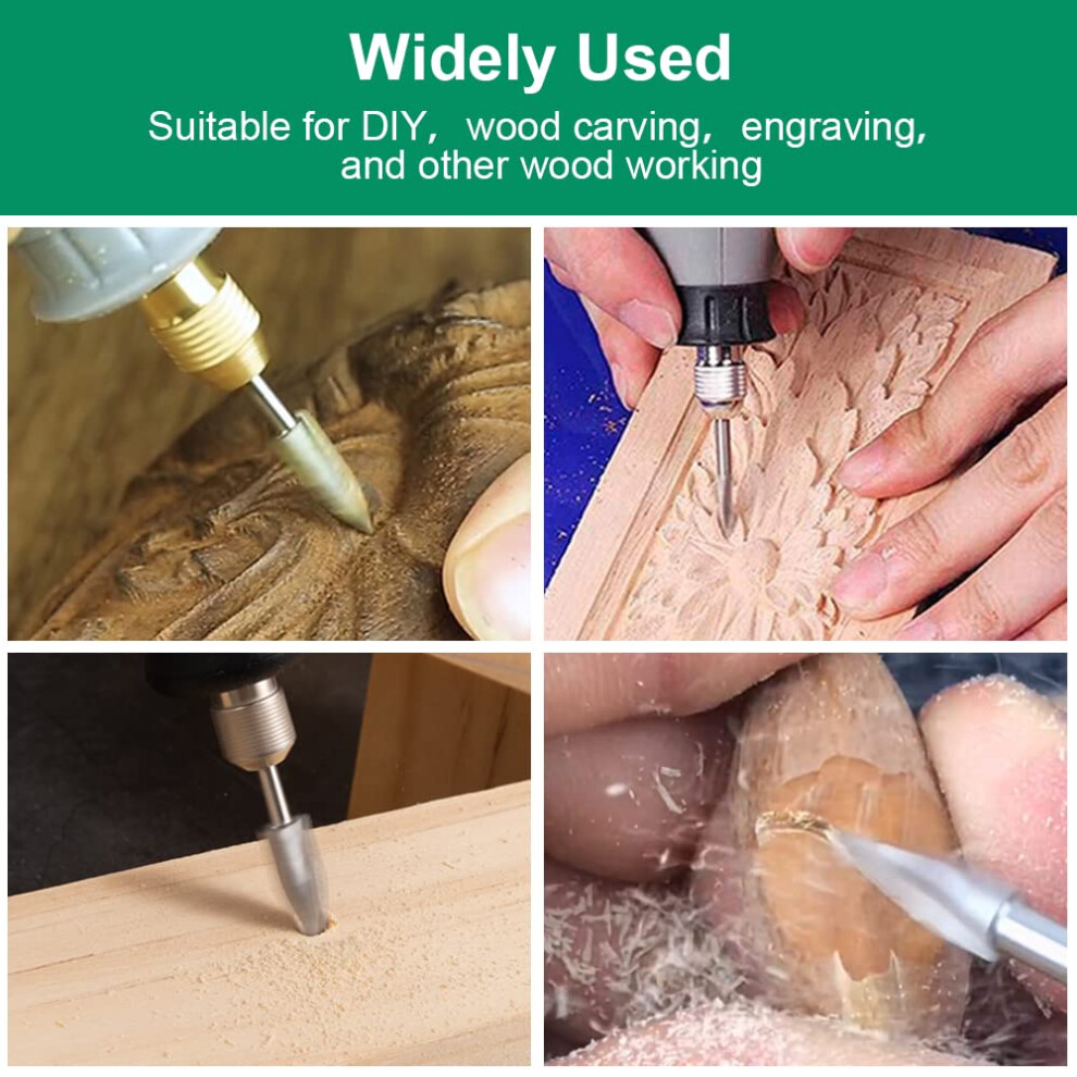 Dremel Rotary Tool Wood Carving Bits, 5Pcs Woodworking Bits With 1/8Â Shank For Diy Grinding Engraving Drilling 5051226556197