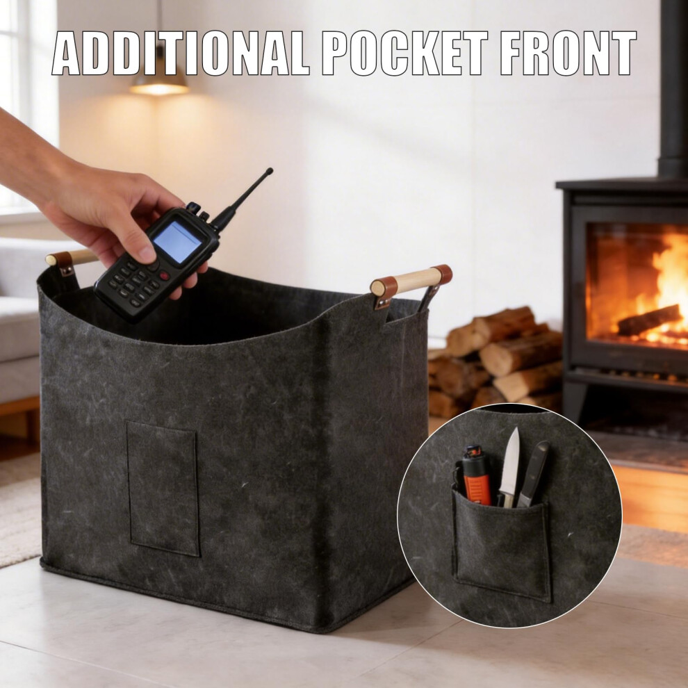 Felt Firewood Basket 96L Foldable,Log Basket For Wood Burner Indoor, Firewood Basket Indoor, Extra Thick Felt, Wood Basket For Firewood 5051226576331