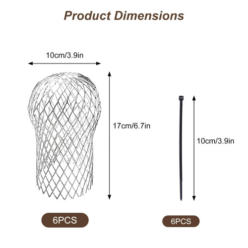 Graplan 6Pcs Aluminium Gutter Guards Mesh, Downpipe Leaf Guard with 6 Zip Ties, Expandable Drain Pipe Cover 1