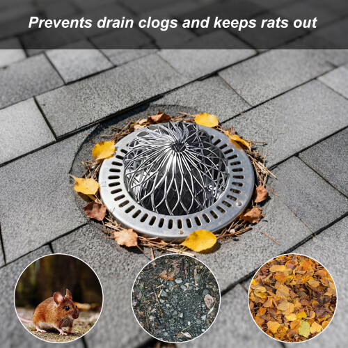 Graplan 6Pcs Aluminium Gutter Guards Mesh, Downpipe Leaf Guard with 6 Zip Ties, Expandable Drain Pipe Cover 2