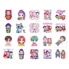 20PCS Kpop Tattoos Stickers, Waterproof Vinyl Fake Temporary K Pop Tattoos, Long Lasting Tattoos for Kids Adults Birthday Cosplay Decorations, 55cm