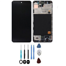 LCD-Bildschirm & Touchscreen - SAMSUNG - Galaxy A51 (A515F) - Schwarz - Auf Rahmen montiert - Original