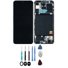 LCD-Bildschirm + Touchscreen montiert auf Rahmen - SAMSUNG - Galaxy A41 (A415F) - Schwarz - Original - Komplett