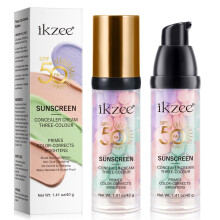 3 In 1 Primer for Face Before Makeup,SPF 50 Sunscreen Isolation Cream, One Step Color Correcting Primer,Hydrating,Oil Control Facial Serum &