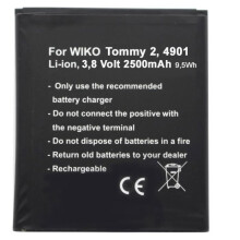 Batterij Wiko Tommy 2, batterij Wiko 4901 3,8 Volt 2500 mAh