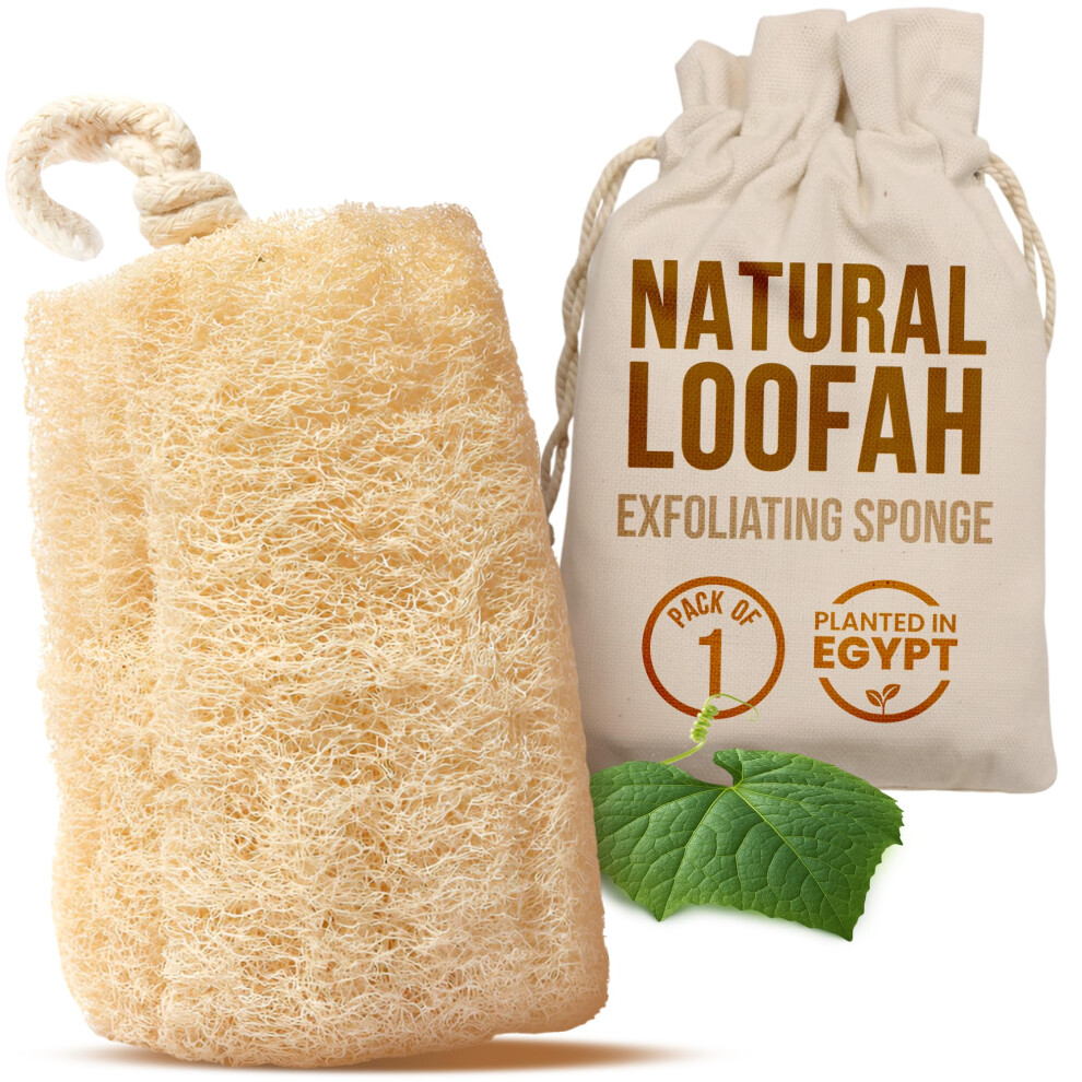 Craftsofegypt Exfoliating Body Scrubber Loofah Sponge - Natural Egyptian Bath & Shower Scrubbers For Face, Back & Body - Biodegradable Luffa Wash Exfoliator