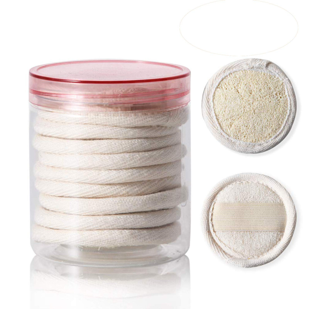 Yeelua 10 Pcs Exfoliating Loofah Sponge Pads, Face Loofah Exfoliator, Natural Luffa Sponge For Cleansing And Exfoliating Facial Skin, Perfect For Bath Spa