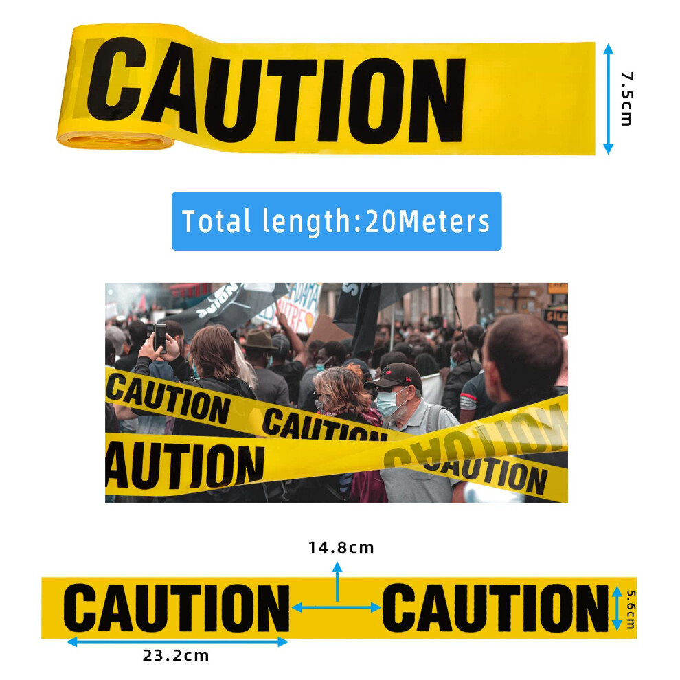 Daucin Caution Tape Non Adhesive Yellow Warning Tape Barricade Safety 5000891816761