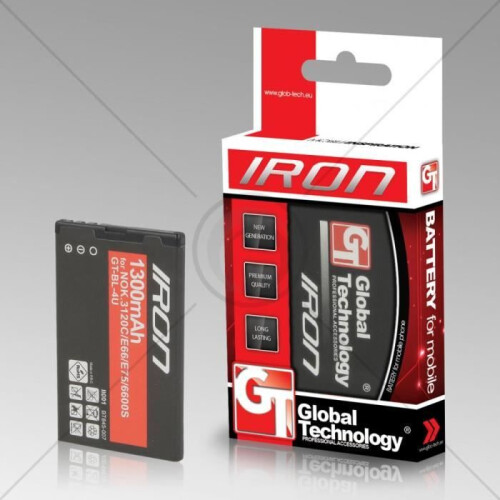 BATTERIE GT IRON per Nokia 3120c/E66 1250 BL-4