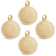YIQINGJIE Natural Loofah Exfoliating Face Scrubber (4Pack), Facial Scrubber Loofa Pads,Clean Blackheads Without Hurting The Skin