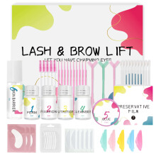Upgraded Eyelash Lift & Brow Lamination Complete Kit | Protective Barrier Formula to Shield Lash Perm, Gentle for Sensitive Eyes