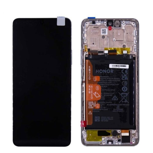 Honor Schermo LCD e vetro touch assemblati - HONOR - Magic 4 Lite - Argento - Con telaio - Batteria inclusa
