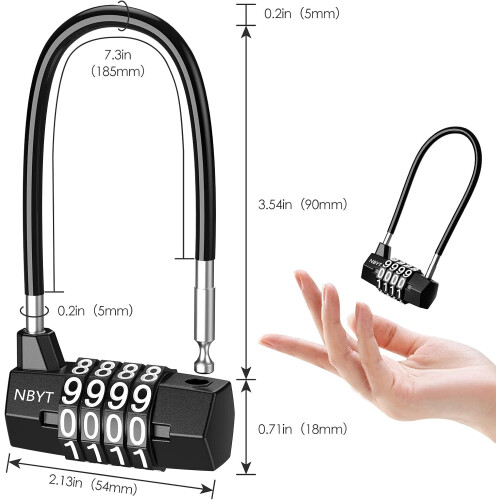 [Upgraded] Brifit Combination Padlocks, Long Safety Lock with 4 Digit Code, Cabinet Door Handle Padlock 1