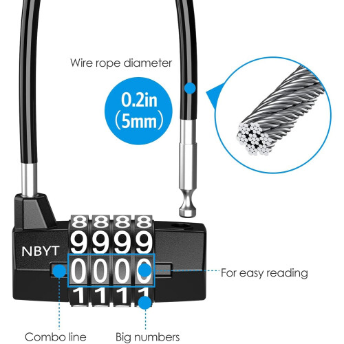 [Upgraded] Brifit Combination Padlocks, Long Safety Lock with 4 Digit Code, Cabinet Door Handle Padlock 2