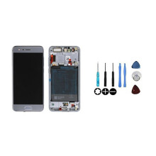 Originales LCD-Display &amp; Touchscreen Silber, montiert auf Rahmen und Batterie für Honor 9 STF-AL00 STF-AL10 STF-L09