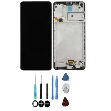 LCD-Bildschirm + Touchscreen - SAMSUNG - Galaxy A21S (A217F) - Original - Schwarz - Auf Rahmen montiert