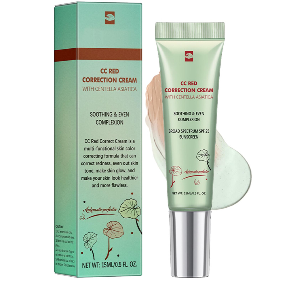 Fulforlov Red/Cream/Green Cc Correct With Centella Asiatica & Spf 25, Anti-Ness Color Correcting Foundation