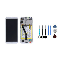 Pantalla LCD y vidrio táctil - HONOR - Honor 7A - Blanco - Montados en chasis - Con batería