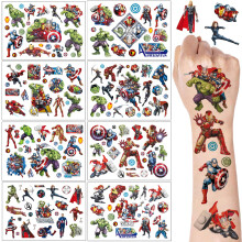Kids Tattoos Set 8 Sheets,Avenger Superhero Temporary Tattoos for Kids,Waterproof Childrens Cartoon Marvel Fake Tattoo for Children's Birthday Party