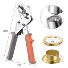 Grommet Tool Kit - Handheld Hole Punch Pliers Set with 3/8 Inch (10mm) Diameter 500 pcs Grommets Eyelets for Fabric Paper Banner Maker