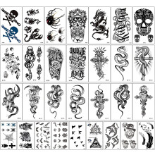 Temporary Tattoos Stickers,30 Sheets Black Temporary Tattoo Stickers,3D Realistic Tattoo Stickers for Adult Women Men Kids,waterproof and Long