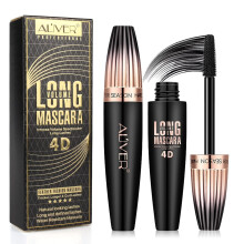 2 Pack 4D Silk Fiber Big Eye Lash Mascara, Mascara Black Volume And Length Intense Long Lasting, Waterproof No Clumping