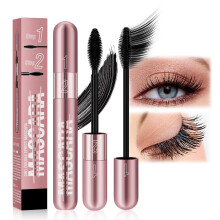 Waterproof Mascara Black, Tubing Mascara for Older Women & Sensitive Eyes, 2-in-1 Dual-Ended, 4D Volumising & Lengthening, False Lash Effect