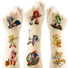 Sonic Tattoo for Fans, 20 Sheets Big Temporary Tattoo Body Art Tattoo Stickers,Goody Bag Stuffers Party Bag Fillers (2x2 Inch) …