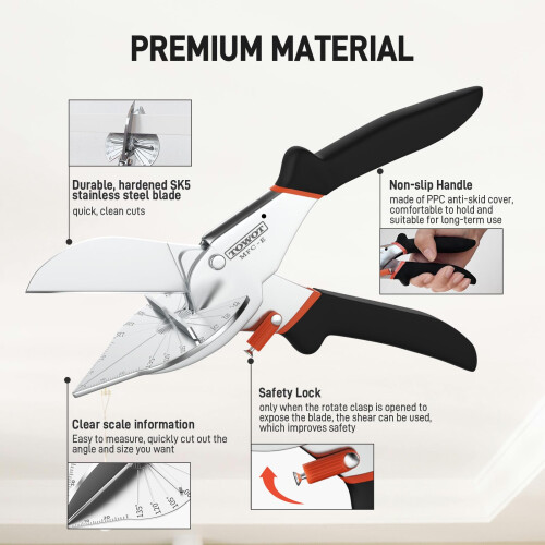 TOWOT Miter Shears, Angle Mitre Shear Cutter, Multifunctional Trunking Shears for Angular Cutting 2