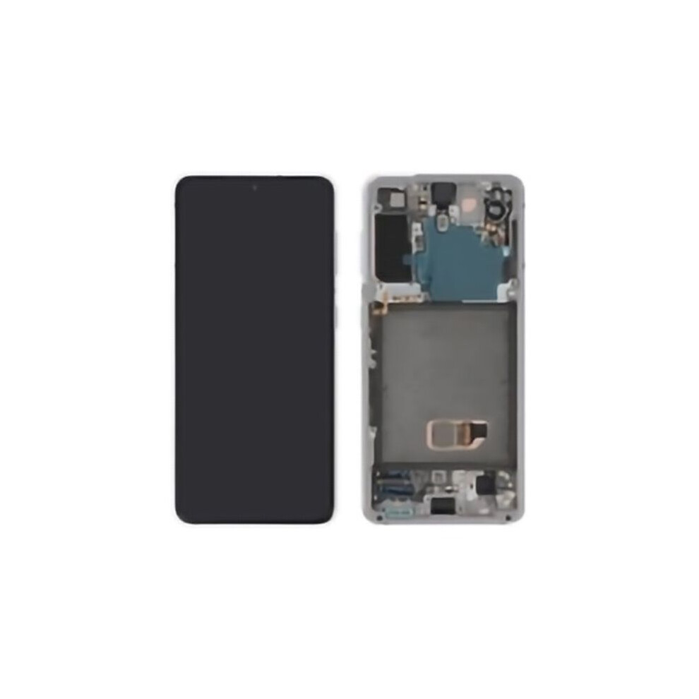 Lcd-Bildschirm Und Touchscreen - Galaxy S21 5G (G991b) - Weiß - Auf Rahmen Montiert - Mit Kamera Samsung 3701586822396