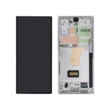 LCD-Bildschirm & Touchscreen - SAMSUNG - Galaxy S23 Ultra (S918B) - Blau/Lime - Auf Rahmen montiert - Original