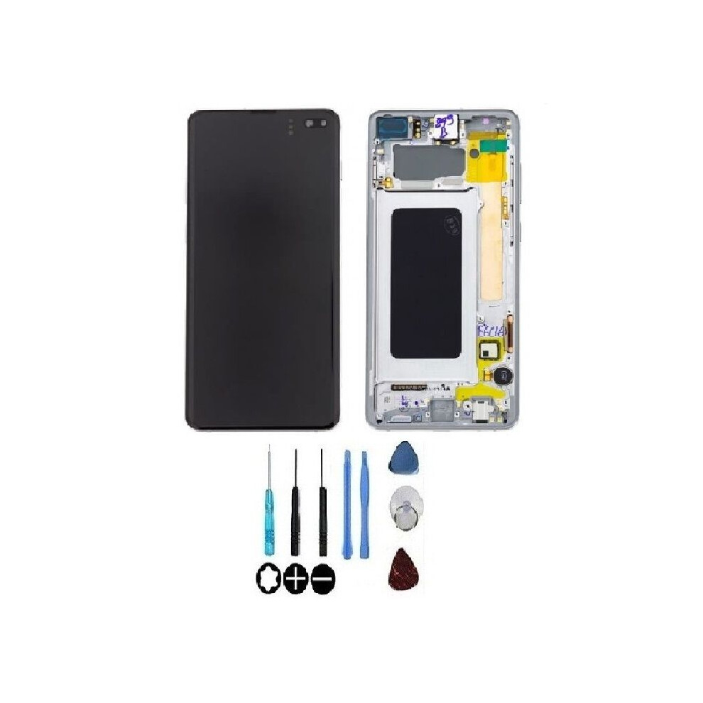 Lcd-Bildschirm + Touchscreen - Galaxy S10+ (G975f) - Schwarz - Auf Rahmen Montiert - Original Samsung 3000000019955