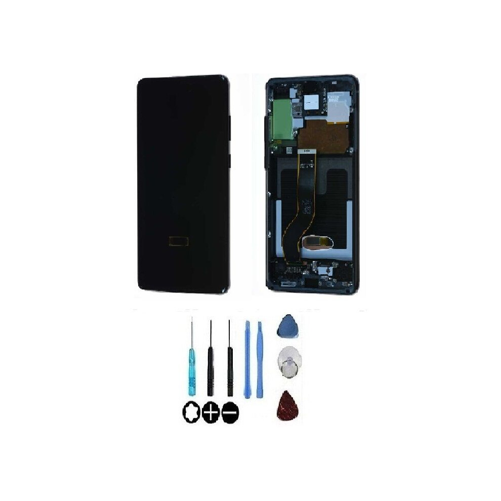 Lcd-Bildschirm + Touchscreen - Galaxy S20+ (G985f) - Schwarz - Auf Rahmen Montiert - Original Samsung 3701569300682