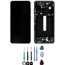 LCD-Bildschirm und Touchscreen - SAMSUNG - Galaxy S21 FE (G990B) - Schwarz - Auf Rahmen montiert - Original