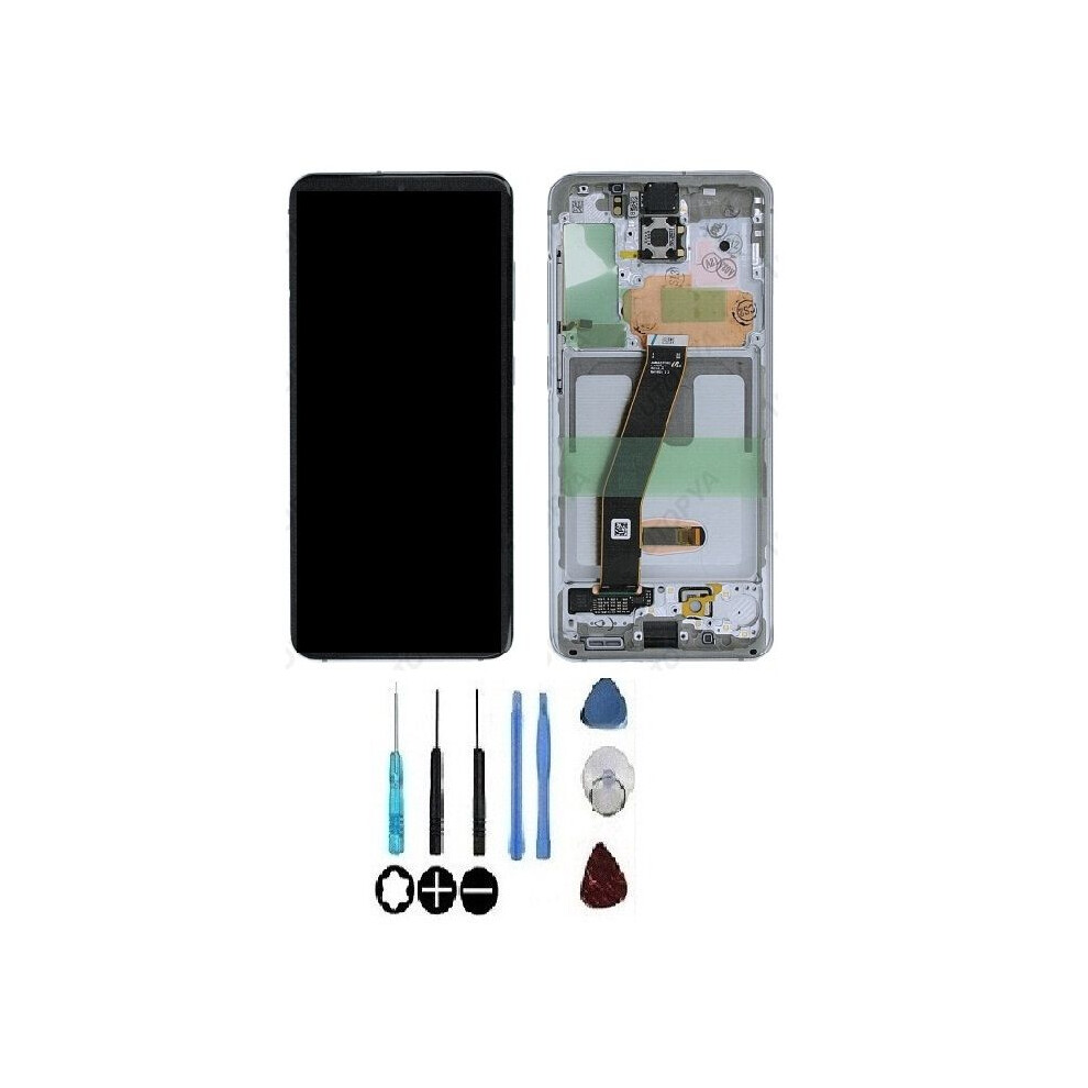 Lcd-Bildschirm Und Touchscreen - Galaxy S20 (G980f) - Auf Rahmen Montiert - Weiß Samsung 3701569300675