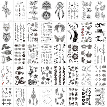 qijiefenCC 40 Sheets Temporary Tattoos,Waterproof Black Tiny Tattoo Sticker,Girls Boys Body Art Arm Waterproof Tattoo Stickers,for Adult Women Face